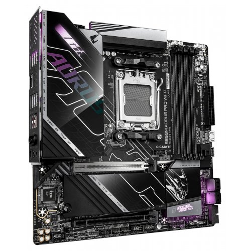 Купить Материнская плата Gigabyte B850M AORUS PRO WIFI7 (sAM5, AMD B850) с проверкой совместимости: обзор, характеристики, цена в Киеве, Днепре, Одессе, Харькове, Украине | интернет-магазин TELEMART.UA фото
