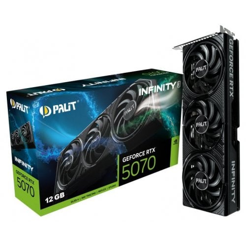 Купить Видеокарта Palit GeForce RTX 5070 Infinity 3 12288MB (NE75070019K9-GB2050S) с проверкой совместимости: обзор, характеристики, цена в Киеве, Днепре, Одессе, Харькове, Украине | интернет-магазин TELEMART.UA фото
