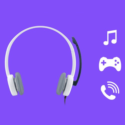 Купити Навушники Logitech H150 Stereo Headset (L981-000350) White - ціна в Києві, Львові, Вінниці, Хмельницькому, Франківську, Україні | інтернет-магазин TELEMART.UA фото