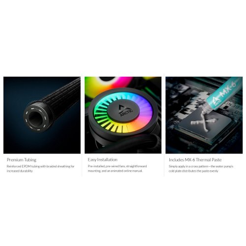Готова СВО Arctic Liquid Freezer III Pro 240 A-RGB (ACFRE00182A) Black купити з перевіркою сумісності: огляд, характеристики, ціна у Києві, Львові, Вінниці, Хмельницькому, Івано-Франківську, Україні | інтернет-магазин TELEMART.UA фото
