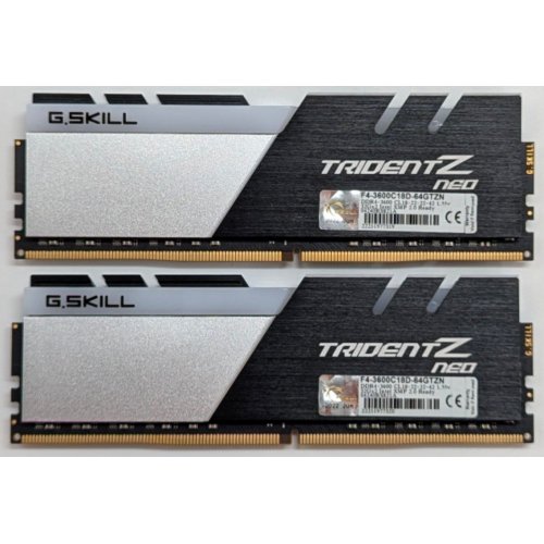 Озп G.Skill DDR4 64GB (2x32GB) 3600Mhz Trident Z Neo (F4-3600C18D-64GTZN) (Відновлено продавцем, 757137) купити з перевіркою сумісності: огляд, характеристики, ціна у Києві, Львові, Вінниці, Хмельницькому, Івано-Франківську, Україні | інтернет-магазин TELEMART.UA фото