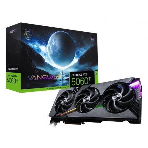 Купить Видеокарта MSI GeForce RTX 5060 Ti VANGUARD SOC 16384MB (RTX 5060 Ti 16G VANGUARD SOC) с проверкой совместимости: обзор, характеристики, цена в Киеве, Днепре, Одессе, Харькове, Украине | интернет-магазин TELEMART.UA фото