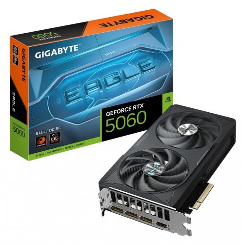 Відеокарта Gigabyte GeForce RTX 5060 EAGLE OC 8192MB (GV-N5060EAGLE OC-8GD) купити з перевіркою сумісності: огляд, характеристики, ціна у Києві, Львові, Вінниці, Хмельницькому, Івано-Франківську, Україні | інтернет-магазин TELEMART.UA фото