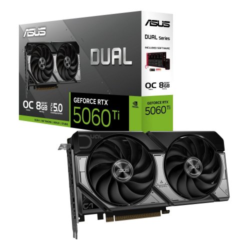 Купить Видеокарта Asus Dual GeForce RTX 5060 Ti OC 8192MB (DUAL-RTX5060TI-O8G) с проверкой совместимости: обзор, характеристики, цена в Киеве, Днепре, Одессе, Харькове, Украине | интернет-магазин TELEMART.UA фото