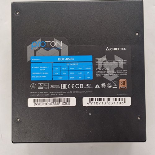 Блок живлення CHIEFTEC Proton 850W (BDF-850C) (Відновлено продавцем, 758058) купити з перевіркою сумісності: огляд, характеристики, ціна у Києві, Львові, Вінниці, Хмельницькому, Івано-Франківську, Україні | інтернет-магазин TELEMART.UA фото