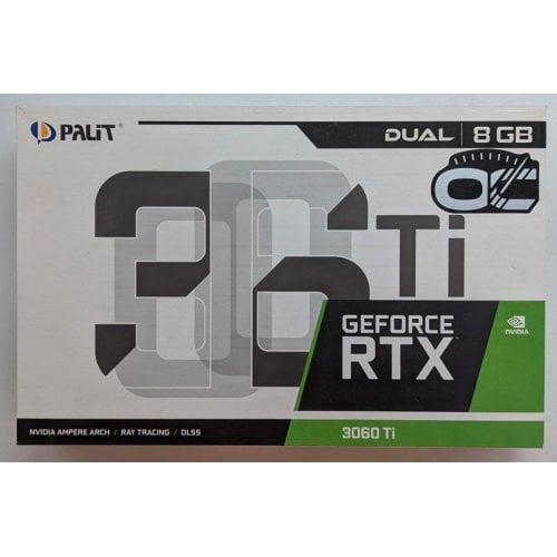 Купить Видеокарта Palit GeForce RTX 3060 Ti Dual V1 OC 8192MB (NE6306TS19P2-190AD) LHR (Восстановлено продавцом, 758390) с проверкой совместимости: обзор, характеристики, цена в Киеве, Днепре, Одессе, Харькове, Украине | интернет-магазин TELEMART.UA фото