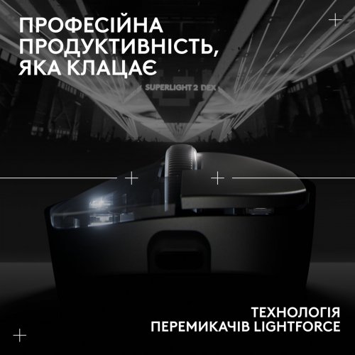 Мышка Logitech G Pro X Superlight 2 Dex Lightspeed Wireless (910-007357) Black купить в Украине: Киев, Днепр, Харьков, Одесса  | Низкая цена, отзывы, характеристики от TELEMART фото