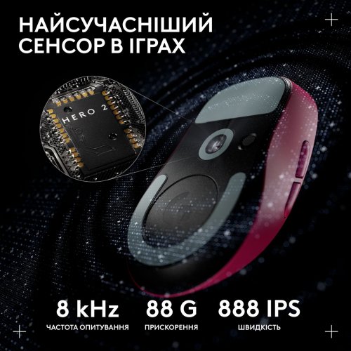 Мышка Logitech G Pro X Superlight 2 Dex Lightspeed Wireless (910-007373) Pink купить в Украине: Киев, Днепр, Харьков, Одесса  | Низкая цена, отзывы, характеристики от TELEMART фото