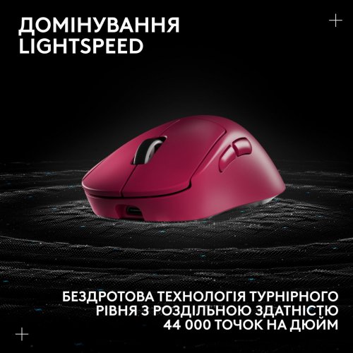 Мышка Logitech G Pro X Superlight 2 Dex Lightspeed Wireless (910-007373) Pink купить в Украине: Киев, Днепр, Харьков, Одесса  | Низкая цена, отзывы, характеристики от TELEMART фото
