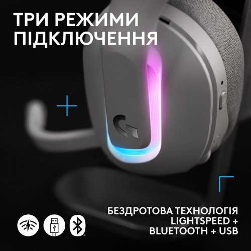 Купити Навушники Logitech G522 Lightspeed Wireless (981-001550) White - ціна в Києві, Львові, Вінниці, Хмельницькому, Франківську, Україні | інтернет-магазин TELEMART.UA фото