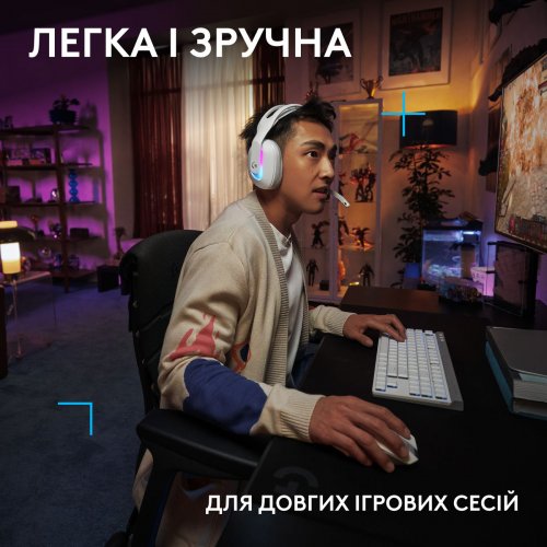Купити Навушники Logitech G522 Lightspeed Wireless (981-001550) White - ціна в Києві, Львові, Вінниці, Хмельницькому, Франківську, Україні | інтернет-магазин TELEMART.UA фото