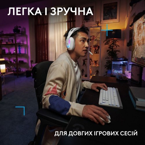Купить Наушники Logitech G522 Lightspeed Wireless (981-001550) White - цена в Харькове, Киеве, Днепре, Одессе
в интернет-магазине Telemart фото