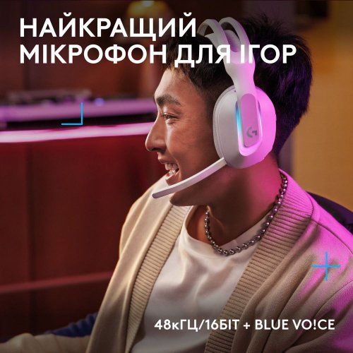 Купити Навушники Logitech G522 Lightspeed Wireless (981-001550) White - ціна в Києві, Львові, Вінниці, Хмельницькому, Франківську, Україні | інтернет-магазин TELEMART.UA фото