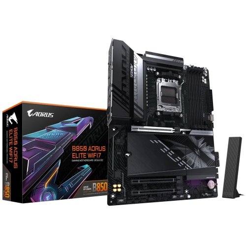 Материнська плата Gigabyte B850 AORUS ELITE WIFI7 (sAM5, AMD B850) (Відновлено продавцем, 759708) купити з перевіркою сумісності: огляд, характеристики, ціна у Києві, Львові, Вінниці, Хмельницькому, Івано-Франківську, Україні | інтернет-магазин TELEMART.UA фото