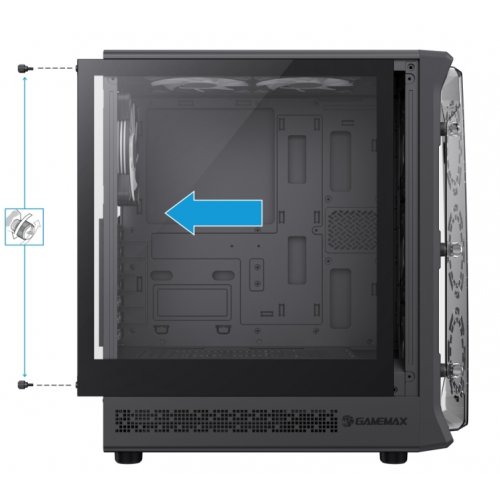 Корпус GAMEMAX Starlight 2 A Tempered Glass без БЖ Black купити з перевіркою сумісності: огляд, характеристики, ціна у Києві, Львові, Вінниці, Хмельницькому, Івано-Франківську, Україні | інтернет-магазин TELEMART.UA фото