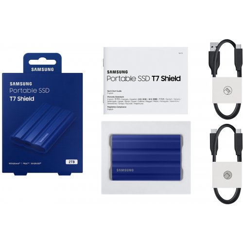 SSD-диск Samsung T7 Shield 2TB USB 3.2 (MU-PE2T0R/WW) Blue купити з перевіркою сумісності: огляд, характеристики, ціна у Києві, Львові, Вінниці, Хмельницькому, Івано-Франківську, Україні | інтернет-магазин TELEMART.UA фото