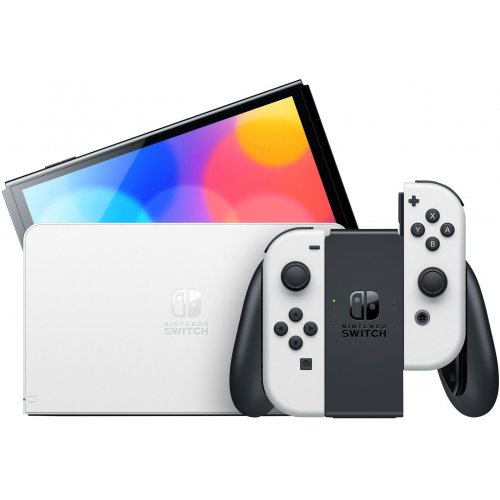 Купити Ігрова консоль Nintendo Switch OLED (45496883386) White - ціна в Києві, Львові, Вінниці, Хмельницькому, Франківську, Україні | інтернет-магазин TELEMART.UA фото