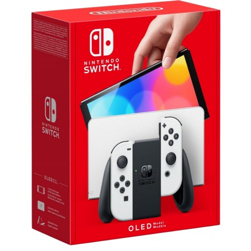 Купити Ігрова консоль Nintendo Switch OLED (45496883386) White - ціна в Києві, Львові, Вінниці, Хмельницькому, Франківську, Україні | інтернет-магазин TELEMART.UA фото