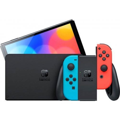 Купить Игровая консоль Nintendo Switch OLED (45496883409) Neon Blue/Neon Red - цена в Харькове, Киеве, Днепре, Одессе
в интернет-магазине Telemart фото
