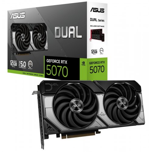Відеокарта Asus Dual GeForce RTX 5070 12288MB (DUAL-RTX5070-12G) купити з перевіркою сумісності: огляд, характеристики, ціна у Києві, Львові, Вінниці, Хмельницькому, Івано-Франківську, Україні | інтернет-магазин TELEMART.UA фото