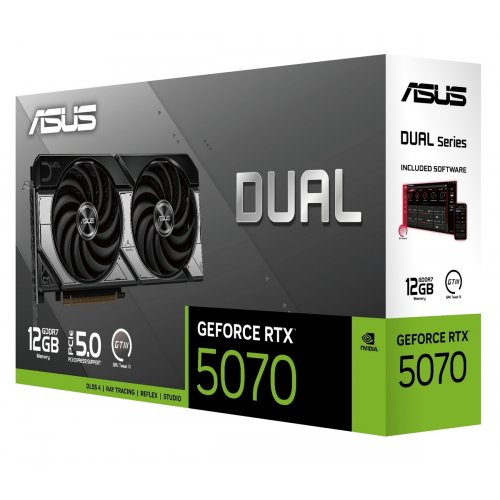 Відеокарта Asus Dual GeForce RTX 5070 12288MB (DUAL-RTX5070-12G) купити з перевіркою сумісності: огляд, характеристики, ціна у Києві, Львові, Вінниці, Хмельницькому, Івано-Франківську, Україні | інтернет-магазин TELEMART.UA фото