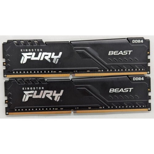 Купить Озу Kingston DDR4 32GB (2x16GB) 3200Mhz FURY Beast Black (KF432C16BB1K2/32) (Восстановлено продавцом, 761374) с проверкой совместимости: обзор, характеристики, цена в Киеве, Днепре, Одессе, Харькове, Украине | интернет-магазин TELEMART.UA фото