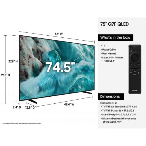 Купити Телевізор Samsung 75" QLED Q7F 4K Vision AI (QE75Q7FAAUXUA) Black - ціна в Києві, Львові, Вінниці, Хмельницькому, Франківську, Україні | інтернет-магазин TELEMART.UA фото