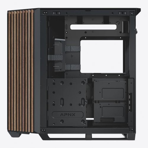 Купить Корпус APNX V1 Tempered Glass без БП (V1-W-BK-V1) Black/Wood с проверкой совместимости: обзор, характеристики, цена в Киеве, Днепре, Одессе, Харькове, Украине | интернет-магазин TELEMART.UA фото