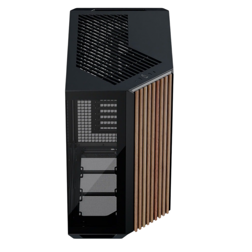 Корпус APNX V1-W Tempered Glass без БЖ (APCM-VI01103.11) Black/Wood купити з перевіркою сумісності: огляд, характеристики, ціна у Києві, Львові, Вінниці, Хмельницькому, Івано-Франківську, Україні | інтернет-магазин TELEMART.UA фото