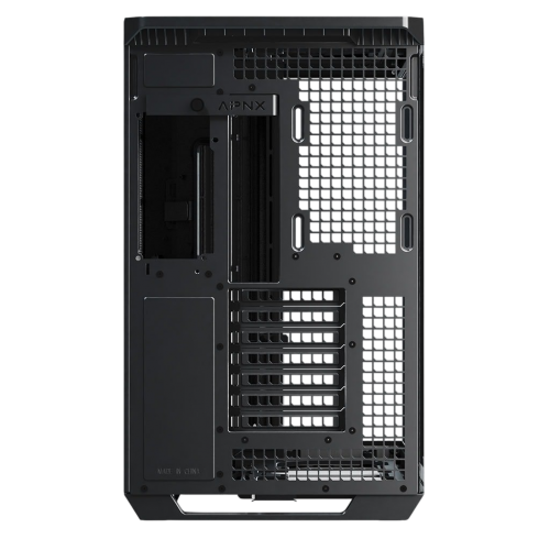 Корпус APNX V1-W Tempered Glass без БЖ (APCM-VI01103.11) Black/Wood купити з перевіркою сумісності: огляд, характеристики, ціна у Києві, Львові, Вінниці, Хмельницькому, Івано-Франківську, Україні | інтернет-магазин TELEMART.UA фото