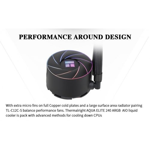 Готова СВО Thermalright Aqua Elite 240 ARGB Black купити з перевіркою сумісності: огляд, характеристики, ціна у Києві, Львові, Вінниці, Хмельницькому, Івано-Франківську, Україні | інтернет-магазин TELEMART.UA фото