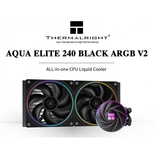 Готова СВО Thermalright Aqua Elite 240 ARGB V2 Black купити з перевіркою сумісності: огляд, характеристики, ціна у Києві, Львові, Вінниці, Хмельницькому, Івано-Франківську, Україні | інтернет-магазин TELEMART.UA фото