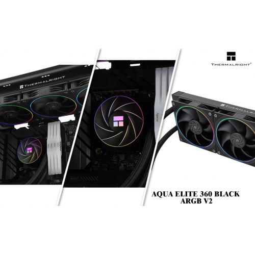 Готова СВО Thermalright Aqua Elite 360 ARGB V2 Black купити з перевіркою сумісності: огляд, характеристики, ціна у Києві, Львові, Вінниці, Хмельницькому, Івано-Франківську, Україні | інтернет-магазин TELEMART.UA фото