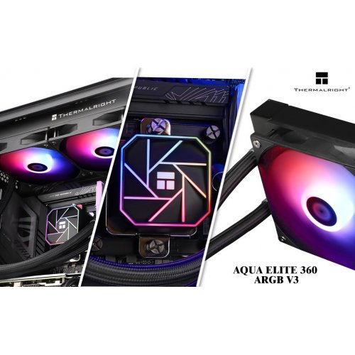 Купить Готовая СВО Thermalright Aqua Elite 360 ARGB V3 Black с проверкой совместимости: обзор, характеристики, цена в Киеве, Днепре, Одессе, Харькове, Украине | интернет-магазин TELEMART.UA фото