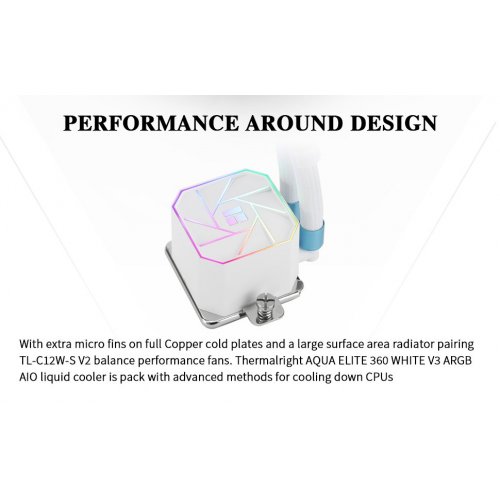 Купить Готовая СВО Thermalright Aqua Elite 360 ARGB V3 White с проверкой совместимости: обзор, характеристики, цена в Киеве, Днепре, Одессе, Харькове, Украине | интернет-магазин TELEMART.UA фото