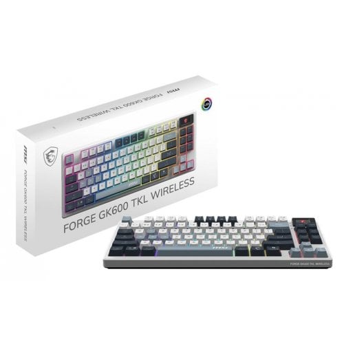 Купить Клавиатура MSI FORGE GK600 TKL Mechanical Linear Switches Wireless White - цена в Харькове, Киеве, Днепре, Одессе
в интернет-магазине Telemart фото
