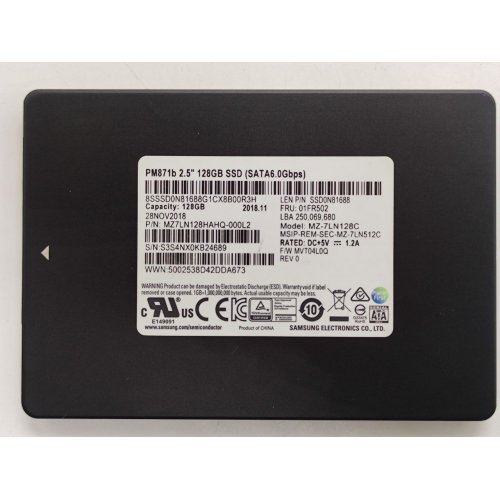 Купить Ssd-диск Samsung PM871b TLC 128GB 2.5" (MZ7LN128HAHQ-000L2) (Восстановлено продавцом, 761822) с проверкой совместимости: обзор, характеристики, цена в Киеве, Днепре, Одессе, Харькове, Украине | интернет-магазин TELEMART.UA фото