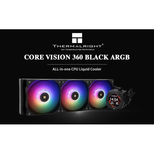 Купить Готовая СВО Thermalright Core Vision 360 ARGB Black с проверкой совместимости: обзор, характеристики, цена в Киеве, Днепре, Одессе, Харькове, Украине | интернет-магазин TELEMART.UA фото