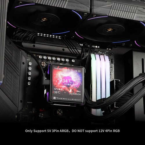 Готова СВО Thermalright Elite Vision 360 ARGB Black купити з перевіркою сумісності: огляд, характеристики, ціна у Києві, Львові, Вінниці, Хмельницькому, Івано-Франківську, Україні | інтернет-магазин TELEMART.UA фото