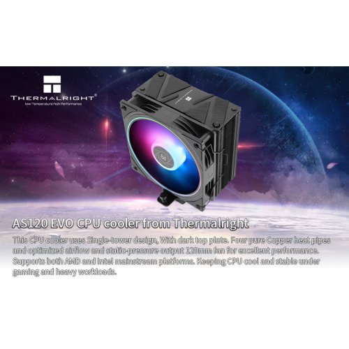 Кулер Thermalright Assassin Spirit 120 Evo Black купити з перевіркою сумісності: огляд, характеристики, ціна у Києві, Львові, Вінниці, Хмельницькому, Івано-Франківську, Україні | інтернет-магазин TELEMART.UA фото