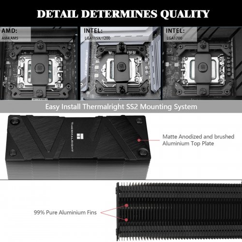 Кулер Thermalright Assassin Spirit 120 Evo Dark купити з перевіркою сумісності: огляд, характеристики, ціна у Києві, Львові, Вінниці, Хмельницькому, Івано-Франківську, Україні | інтернет-магазин TELEMART.UA фото