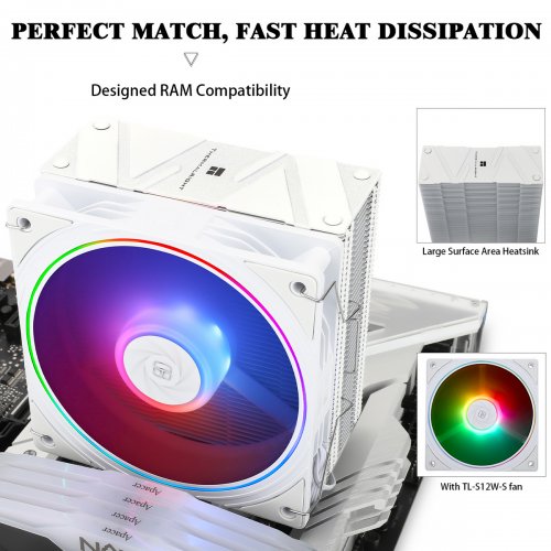 Купить Кулер Thermalright Assassin Spirit 120 Evo ARGB White с проверкой совместимости: обзор, характеристики, цена в Киеве, Днепре, Одессе, Харькове, Украине | интернет-магазин TELEMART.UA фото