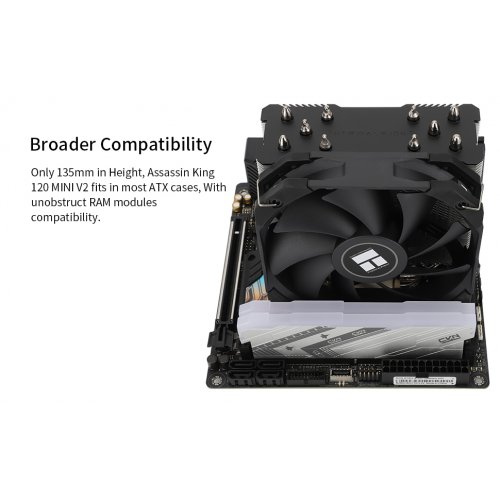 Купить Кулер Thermalright Assassin King 120 Mini V2 с проверкой совместимости: обзор, характеристики, цена в Киеве, Днепре, Одессе, Харькове, Украине | интернет-магазин TELEMART.UA фото