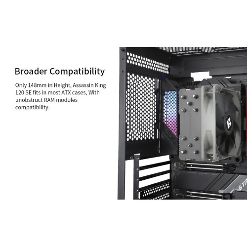 Кулер Thermalright Assassin King 120 SE купити з перевіркою сумісності: огляд, характеристики, ціна у Києві, Львові, Вінниці, Хмельницькому, Івано-Франківську, Україні | інтернет-магазин TELEMART.UA фото