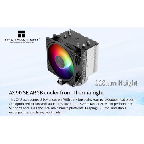 Кулер Thermalright Assassin X 90 SE ARGB купити з перевіркою сумісності: огляд, характеристики, ціна у Києві, Львові, Вінниці, Хмельницькому, Івано-Франківську, Україні | інтернет-магазин TELEMART.UA фото