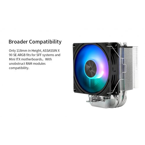 Кулер Thermalright Assassin X 90 SE ARGB купити з перевіркою сумісності: огляд, характеристики, ціна у Києві, Львові, Вінниці, Хмельницькому, Івано-Франківську, Україні | інтернет-магазин TELEMART.UA фото