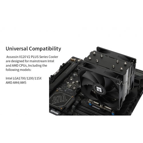 Кулер Thermalright Assassin X 120 V2 Plus купити з перевіркою сумісності: огляд, характеристики, ціна у Києві, Львові, Вінниці, Хмельницькому, Івано-Франківську, Україні | інтернет-магазин TELEMART.UA фото
