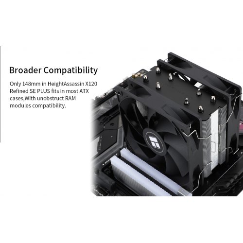 Кулер Thermalright Assassin X 120 Refined SE Plus купити з перевіркою сумісності: огляд, характеристики, ціна у Києві, Львові, Вінниці, Хмельницькому, Івано-Франківську, Україні | інтернет-магазин TELEMART.UA фото