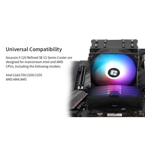 Кулер Thermalright Assassin X 120 Refined SE V2 купити з перевіркою сумісності: огляд, характеристики, ціна у Києві, Львові, Вінниці, Хмельницькому, Івано-Франківську, Україні | інтернет-магазин TELEMART.UA фото