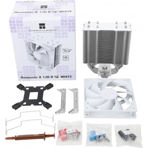 Кулер Thermalright Assassin X 120 Refined SE White купити з перевіркою сумісності: огляд, характеристики, ціна у Києві, Львові, Вінниці, Хмельницькому, Івано-Франківську, Україні | інтернет-магазин TELEMART.UA фото